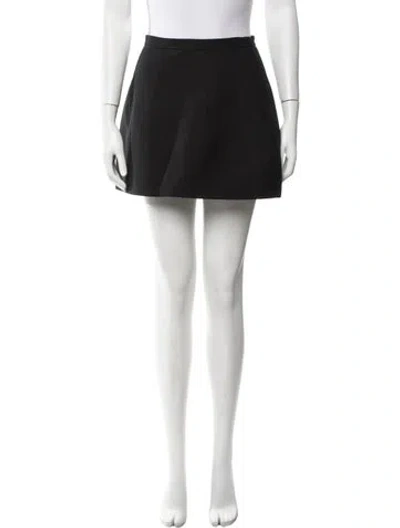 Pre-owned Valentino Virgin Wool Mini Skirt In Black