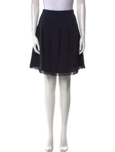 Pre-owned Valentino Virgin Wool Mini Skirt In Blue