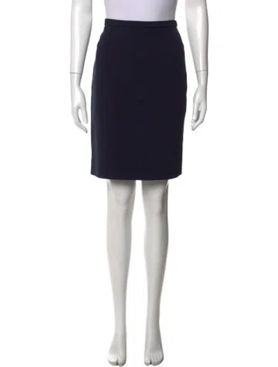 Pre-owned Valentino Virgin Wool Mini Skirt In Blue