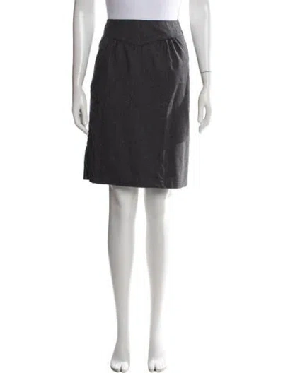 Pre-owned Valentino Virgin Wool Mini Skirt In Grey