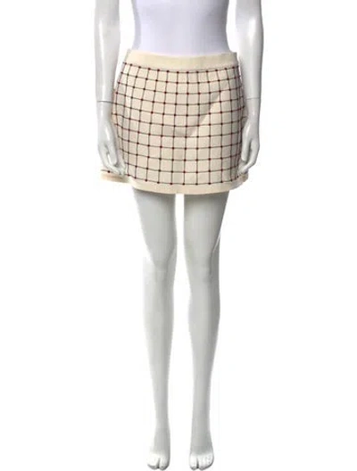 Pre-owned Valentino Virgin Wool Mini Skirt In Neutral