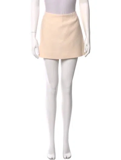 Pre-owned Valentino Virgin Wool Mini Skirt In Neutral
