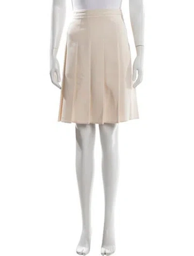 Pre-owned Valentino Virgin Wool Mini Skirt In Neutral