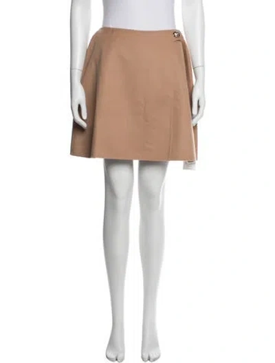 Pre-owned Valentino Virgin Wool Mini Skirt In Neutrals