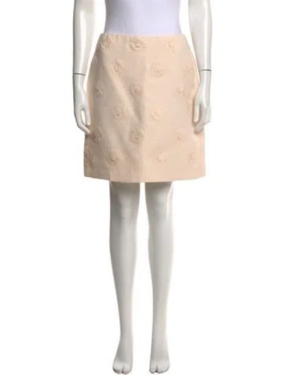 Pre-owned Valentino Virgin Wool Mini Skirt In Neutrals