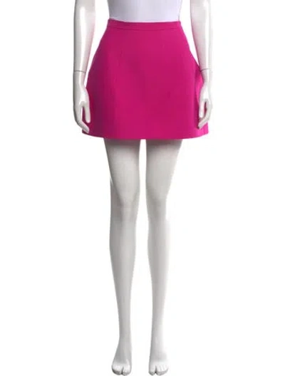 Pre-owned Valentino Virgin Wool Mini Skirt In Pink