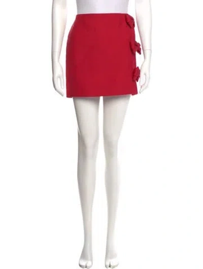 Pre-owned Valentino Virgin Wool Mini Skirt In Red