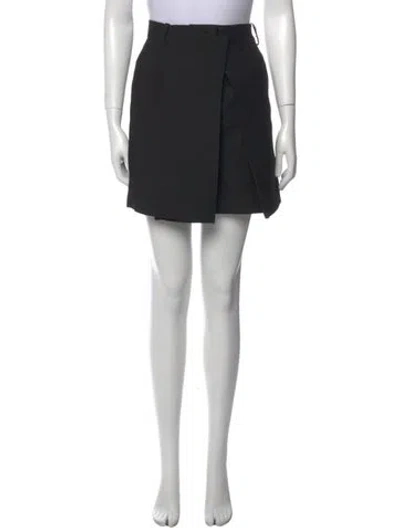 Pre-owned Valentino Virgin Wool Mini Skirt W/ Tags In Black