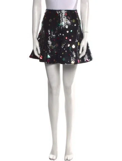 Pre-owned Valentino Virgin Wool Mini Skirt W/ Tags In Black