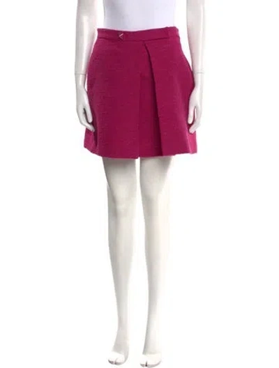 Pre-owned Valentino Virgin Wool Mini Skirt W/ Tags In Pink
