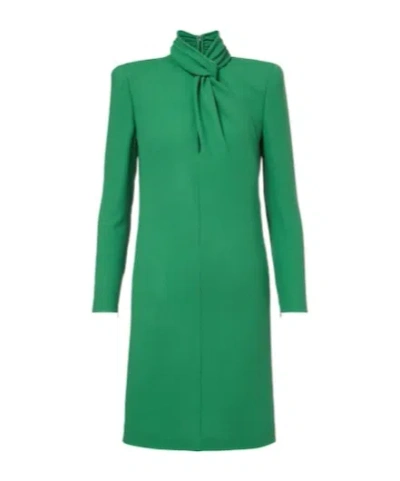 Valentino Virgin Wool Minidress In Green