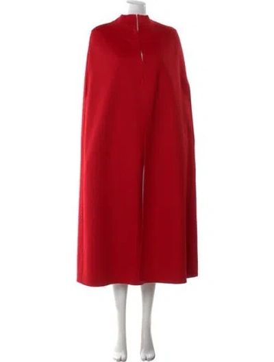 Pre-owned Valentino Virgin Wool Mock Neck Sweater In Red