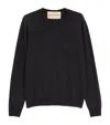 Valentino Wool Crew Neck Sweater In Black
