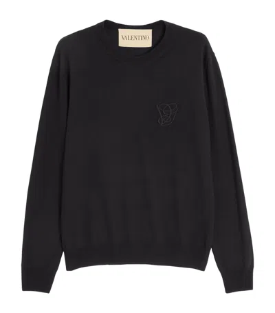 VALENTINO VIRGIN WOOL MONOGRAM SWEATER