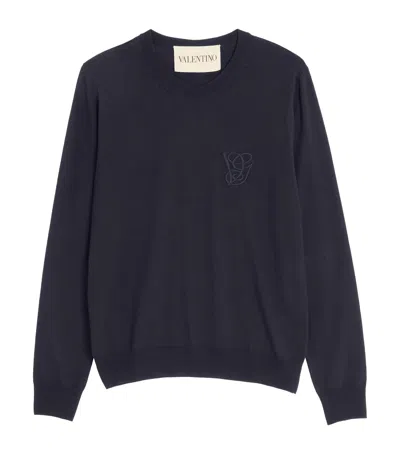 VALENTINO VIRGIN WOOL MONOGRAM SWEATER