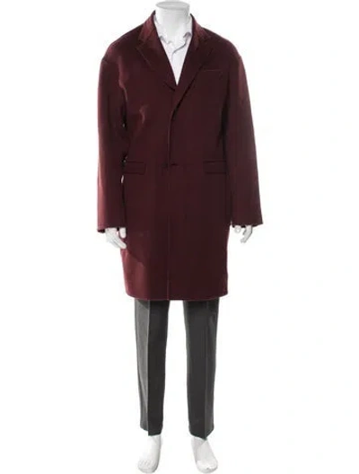 Pre-owned Valentino Virgin Wool Overcoat In Red