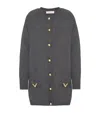 Valentino Virgin Wool Oversized Cardigan In Grey