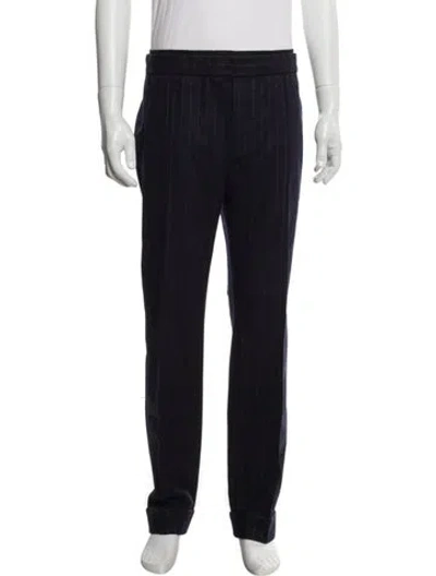 Pre-owned Valentino Virgin Wool Pants In Blue