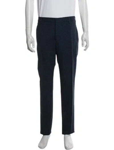 Pre-owned Valentino Virgin Wool Pants In Blue