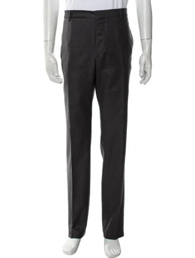 Pre-owned Valentino Virgin Wool Pants In Gray