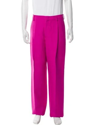 Pre-owned Valentino Virgin Wool Pants In Pink