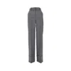 Valentino Virgin Wool Pants With Cuffed Hem In Grey