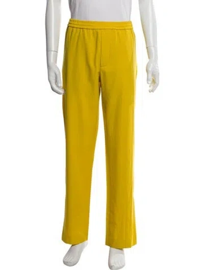 Pre-owned Valentino Virgin Wool Pants In Yellow