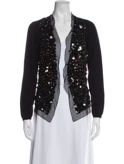 Pre-owned Valentino Virgin Wool Patterned Evening Jacket In Black