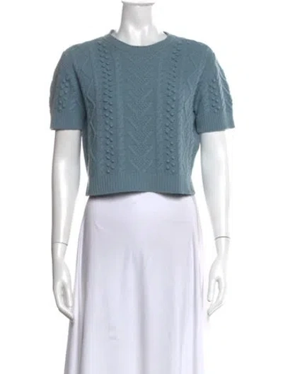 Pre-owned Valentino Virgin Wool Patterned Sweater In Blue