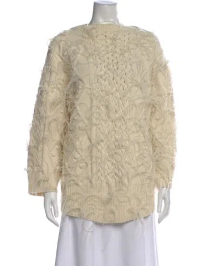 Pre-owned Valentino Virgin Wool Patterned Sweater In Neutral