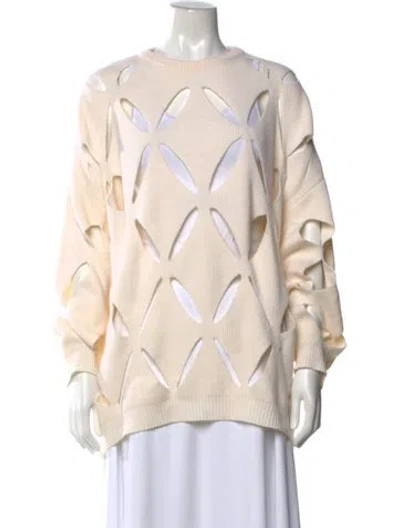 Pre-owned Valentino Virgin Wool Patterned Sweater In Neutrals