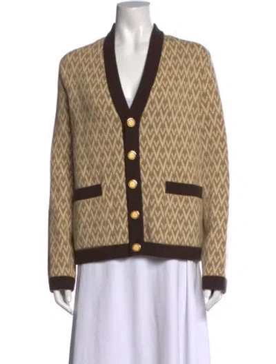 Pre-owned Valentino Virgin Wool Patterned Sweater In Neutrals