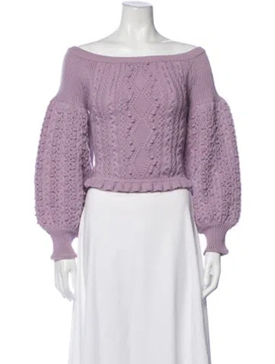 Pre-owned Valentino Virgin Wool Patterned Sweater In Purple