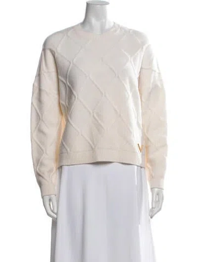 Pre-owned Valentino Virgin Wool Patterned Sweater W/ Tags In Neutrals