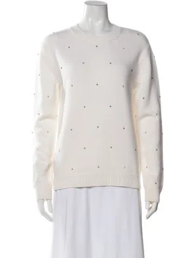 Pre-owned Valentino Virgin Wool Patterned Sweater W/ Tags In Neutrals