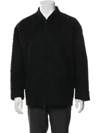 Pre-owned Valentino Virgin Wool Peacoat In Black