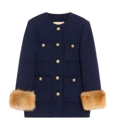 Valentino Virgin Wool Peacoat In Black
