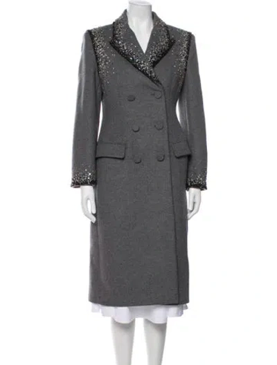 Pre-owned Valentino Virgin Wool Peacoat W/ Tags In Gray