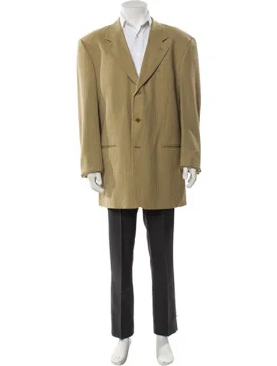 Pre-owned Valentino Virgin Wool Plaid Print Blazer In Neutral