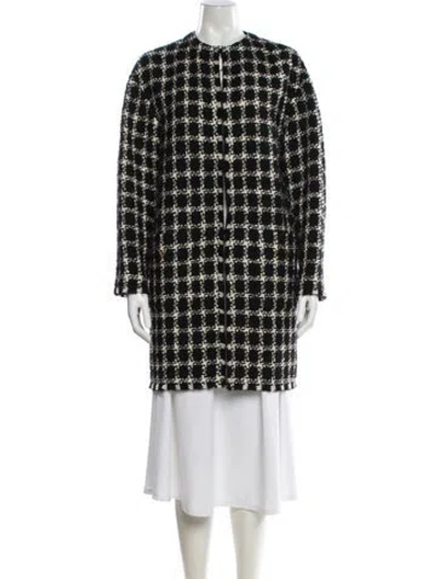 Pre-owned Valentino Virgin Wool Plaid Print Jacket In Black