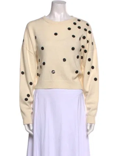 Pre-owned Valentino Virgin Wool Polka Dot Print Sweater In Neutral