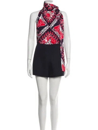 Pre-owned Valentino Virgin Wool Printed Romper In Multi