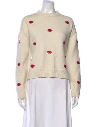 Pre-owned Valentino Virgin Wool Printed Sweater In Neutral
