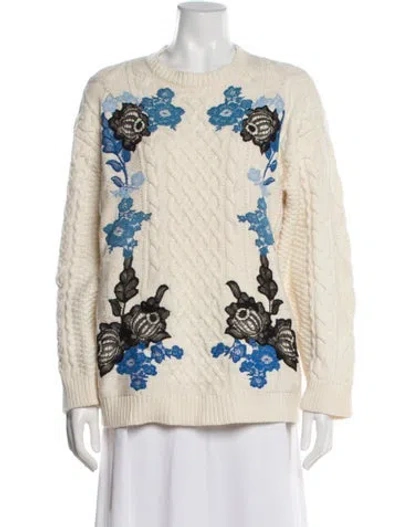 Pre-owned Valentino Virgin Wool Printed Sweater In Neutral