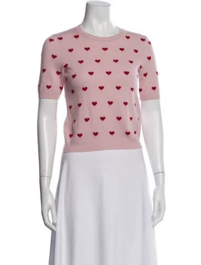 Pre-owned Valentino Virgin Wool Printed Sweater In Pink