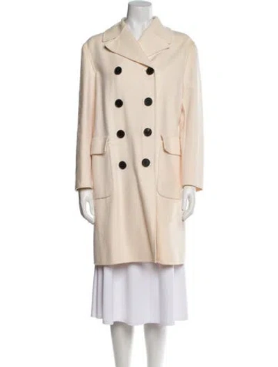 Pre-owned Valentino Virgin Wool Printed Trench Coat In Neutral