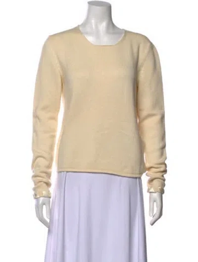 Pre-owned Valentino Virgin Wool Scoop Neck Sweater In Neutrals