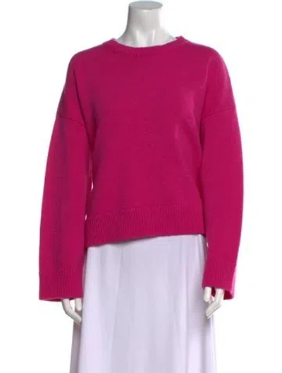Pre-owned Valentino Virgin Wool Scoop Neck Sweater In Pink