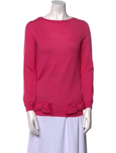 Pre-owned Valentino Virgin Wool Scoop Neck Sweater In Pink