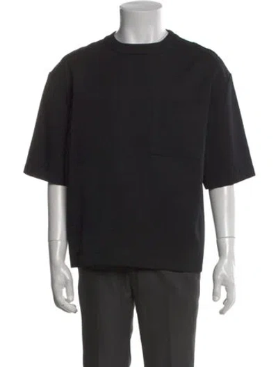 Pre-owned Valentino Virgin Wool Short Sleeve Shirt In Black